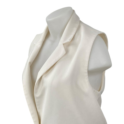 Abercrombie & Fitch White Notched Collar Sleeveless Vest Blazer Coat Jacket M