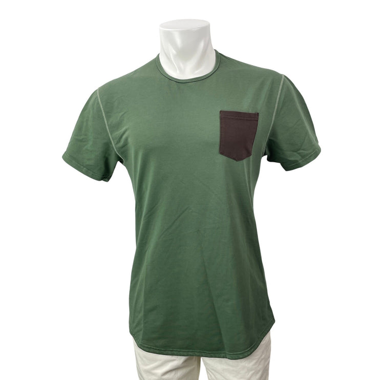BYLT Basics Mens Olive Green Short Sleeves Pocket Drop Cut Tee T-shirt Top Sz M