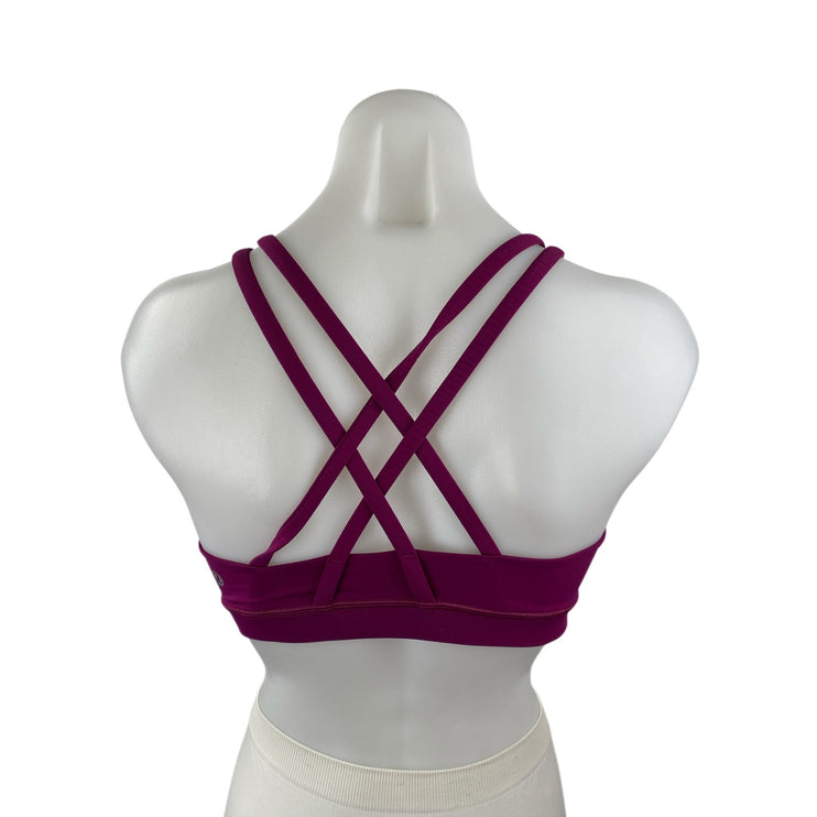 Lululemon x Peloton Maroon Pink Sleeveless Strappy Sports Bra Crop Tank Top Sz 6