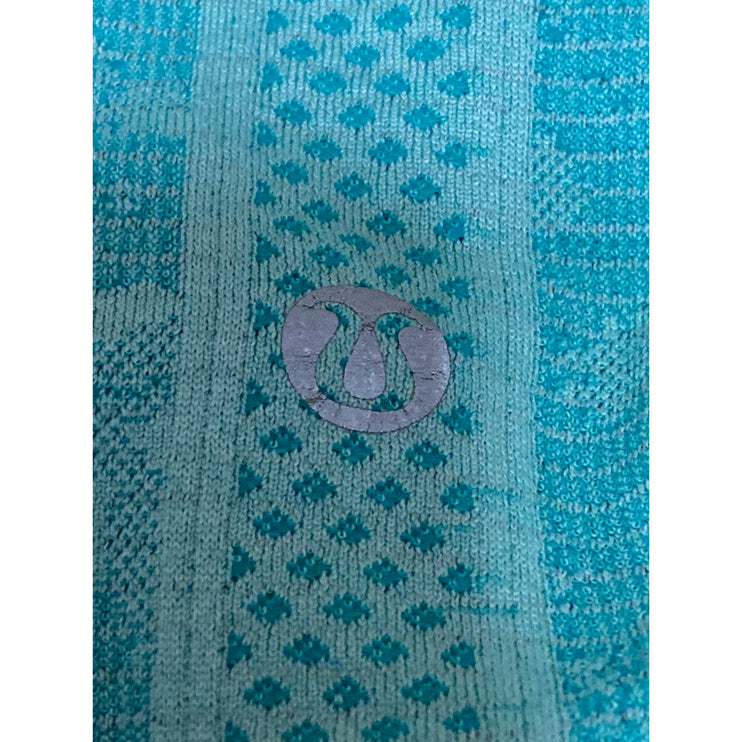 Lululemon Swiftly Tech Mint Green Printed Long Sleeve Active Tee T-shirt Top S