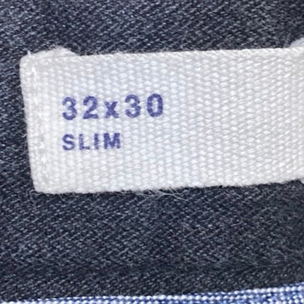 Gap Men's Gray Mid Rise Straight Leg Slim Fit Trousers Chino Khaki Pants 32/30