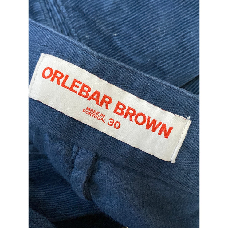 Orlebar Brown Men's Blue Corduroy Mid Rise Cuffed Hem Casual Chino Shorts Sz 30