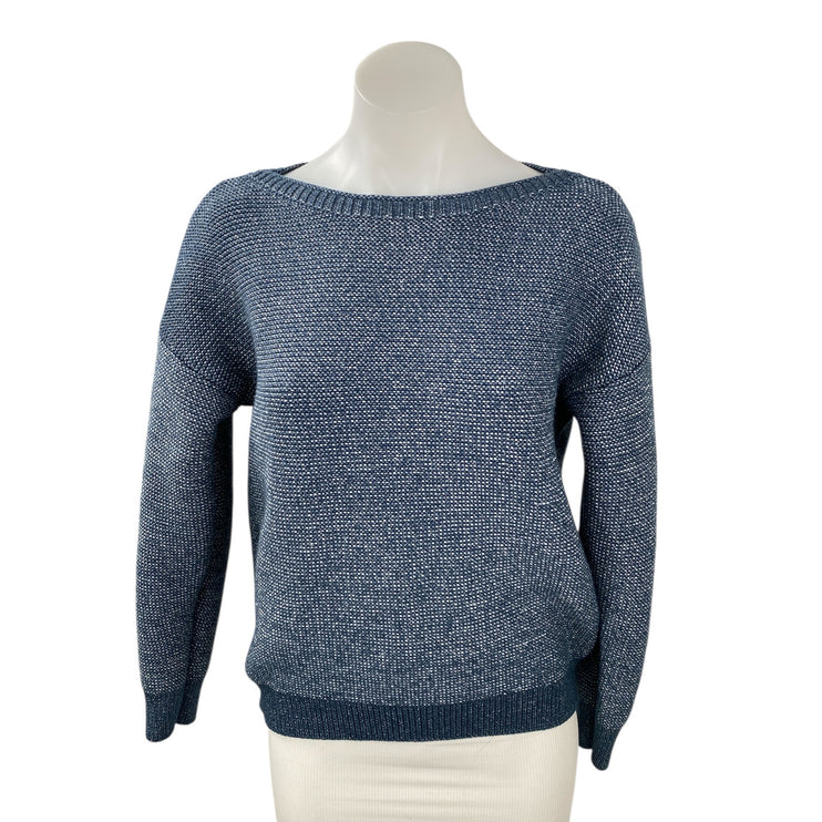 Jones New York Oversized Gray Boat Neck Long Sleeve Sweatshirt Sweater Top Sz M