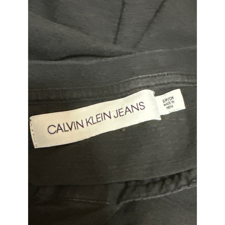 Calvin Klein Jeans Men's Black Short Sleeve Notch Logo T Shirt Tee Top Size S