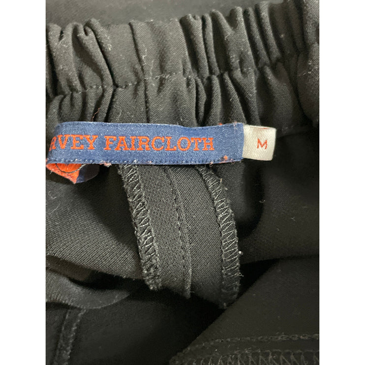 Harvey Faircloth Black High Rise Elastic Waist Straight Trousers Dress Pants M