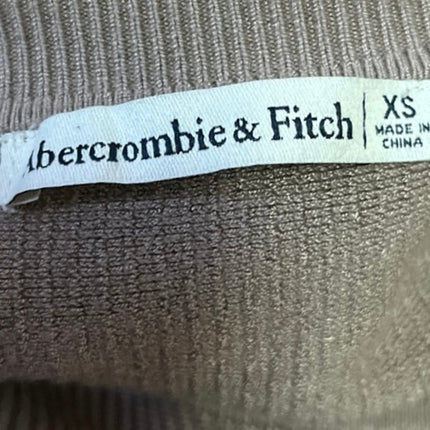 Abercrombie & Fitch Brown Tan Rib Knit Long Sleeve Pullover Sweater Shirt Top XS