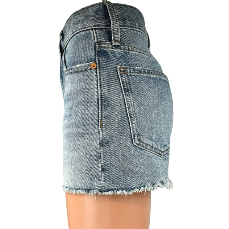 Madewell Women's Blue The Perfect High Waisted Cut Off Denim Jean Shorts Size 23