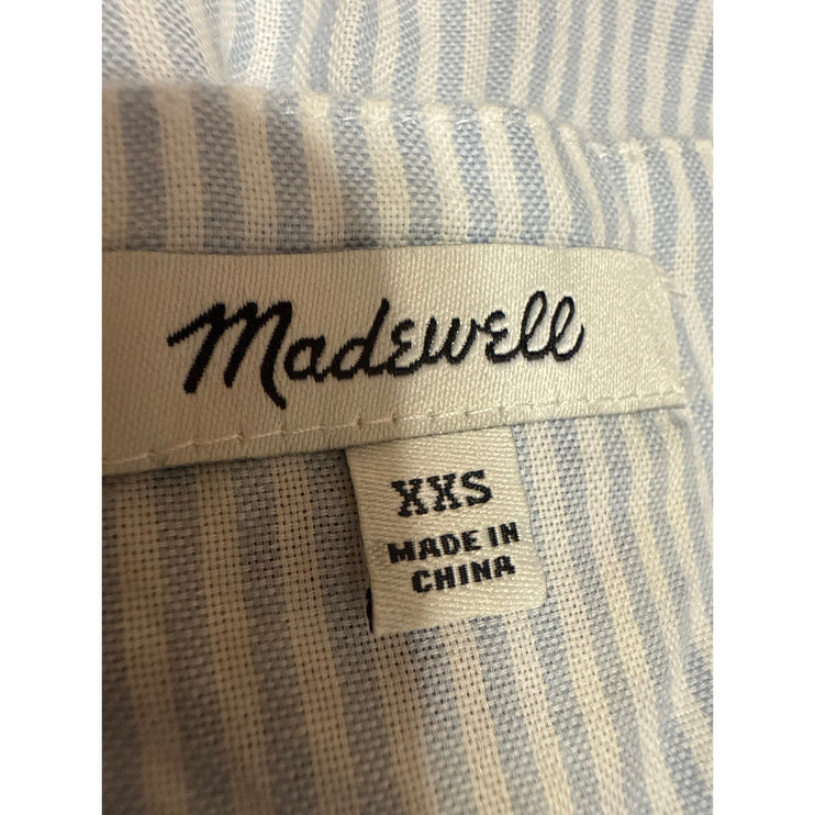Madewell Embroidered Island Striped Blue Sleeveless Boho Cami Tank Top Size XXS