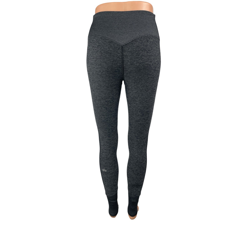 Alo Yoga Alosoft Women's Gray High Rise Skinny Yoga Athletic Leggings Pants S/M