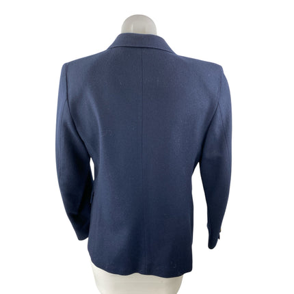 Don Robbie Women's Blue One button Notch Colalr Long Sleeve Blazer Coat Jacket M