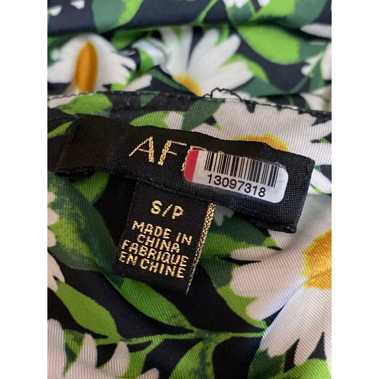 AFRM Green Multicolor Floral Cut Out V-Neck Long Sleeve Midi Bodycon Dress Sz S