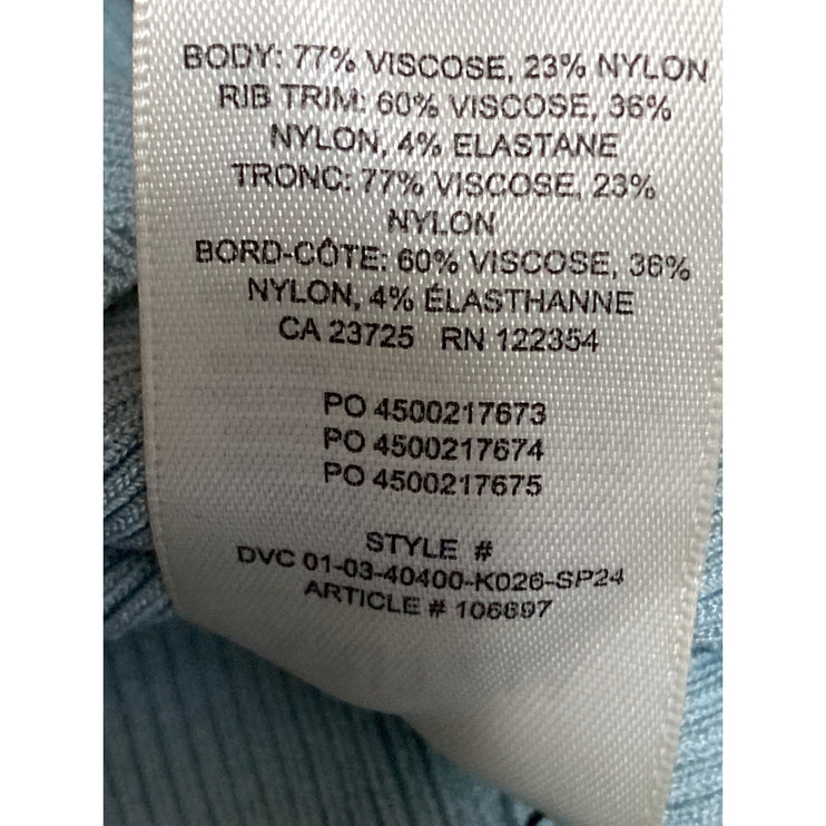 Aritzia Babaton Women's Sky Blue Short Sleeve Ribbed Knit T Shirt Tee Top Size S