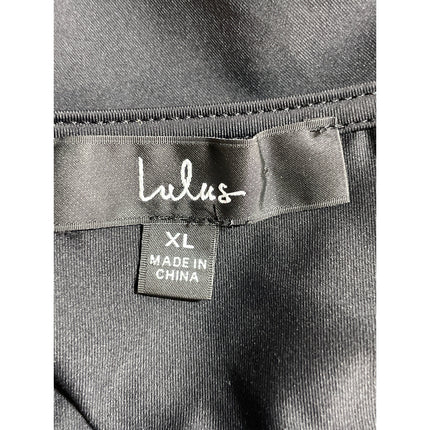 Lulus Women's Black Ruched Sweetheart Neck Long Puff Sleeve Bodysuit Top Size XL