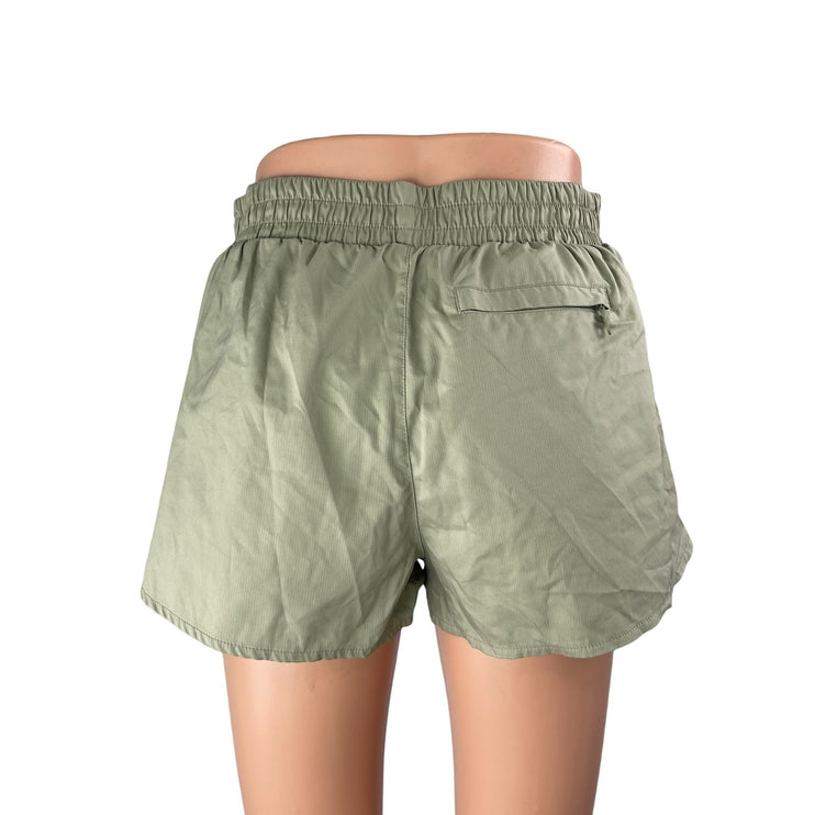 Girlfriend Collective Green High Rise Elastic Waist Activewear Mini Shorts Sz S