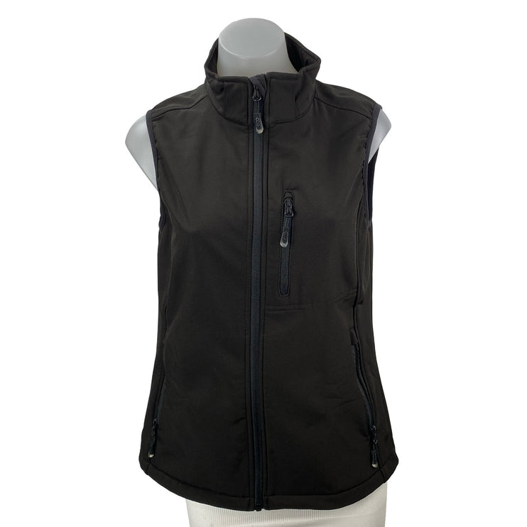 33000ft Women's Black Sleeveless Turtleneck Full Zip Outdoor Vest Jacket Size S