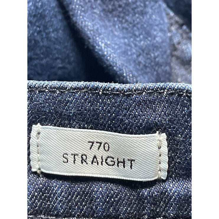 J.Crew 770 Mens Blue Dark Wash High Waist Straight Skinny Denim Jeans W32 L30