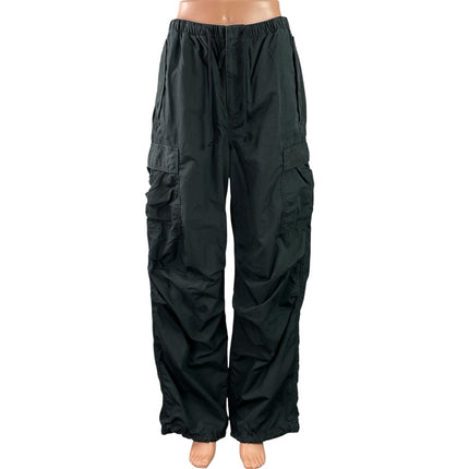 Aritzia TNA Women's Black High Rise Baggy Wide Leg Cargo Trousers Pants Size M