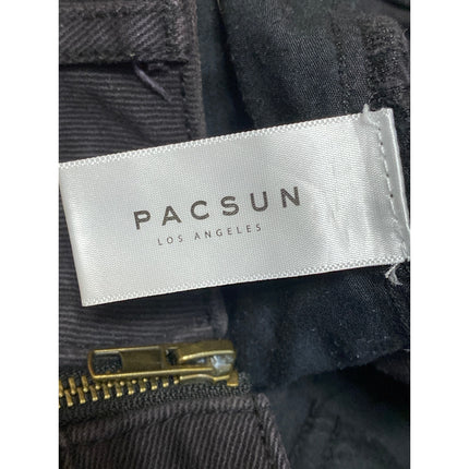 Pacsun Women's Black High Rise Full Zip Mini Flare A-Line Denim Jeans Skirt 23