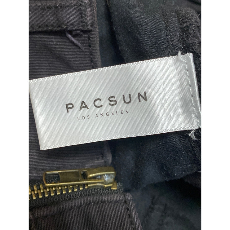 Pacsun Women's Black High Rise Full Zip Mini Flare A-Line Denim Jeans Skirt 23