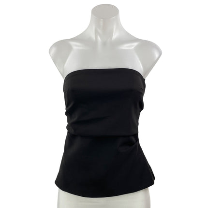 Zara Women's Black Strapless Tube Bandeau Sleeveless Peplum Blouse Top Size S
