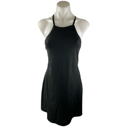Madewell Black Sleeveless Halter Crossback Cami Camisole Mini Bodycon Dress Sz S