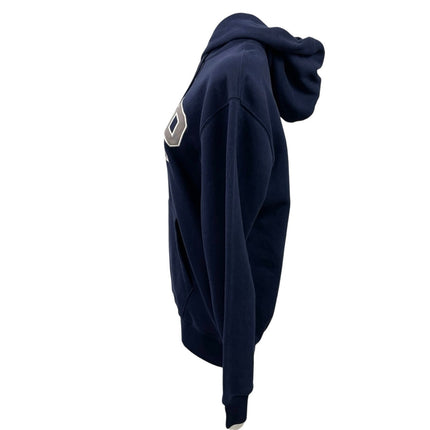 NEW Gap Women's Navy Blue Gray Logo Embroidered Hoodie Hooded Sweatshirt Size S