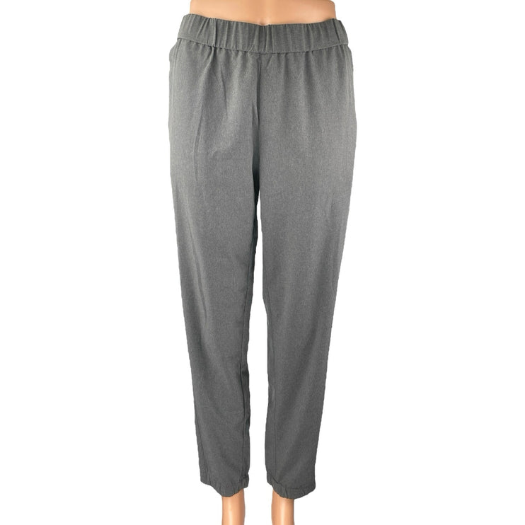 Eddie Bauer Women's Gray Elastic Waist Straight Leg Pockets Trousers Pants Sz S