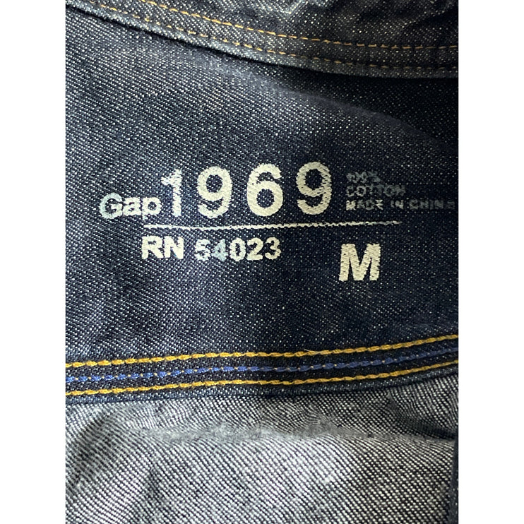GAP 1969 Men's Blue Long Sleeve Pocket Button Down Trucker Denim Jean Jacket M