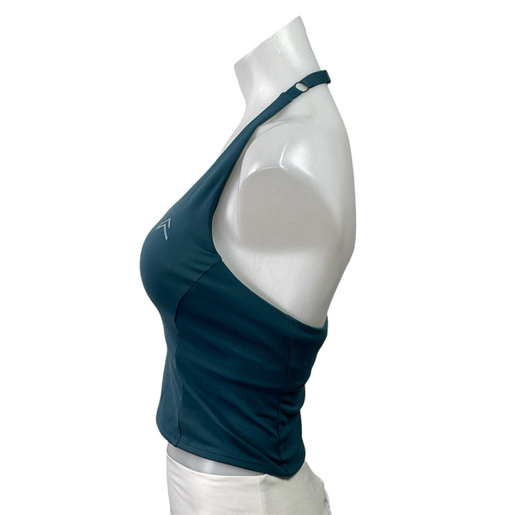 Oner Active Timeless Blue Halter Open Back Yoga Athletic Sports Bra Crop Top S
