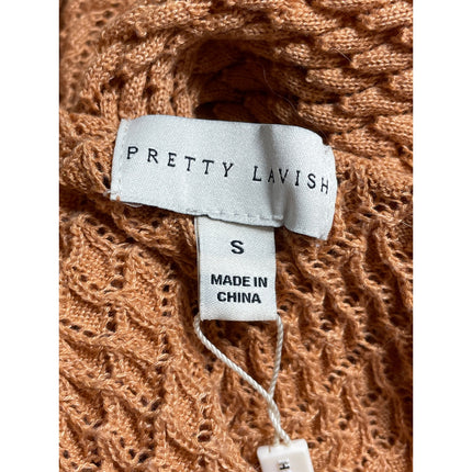 Pretty Lavish Gold Hardware Crochet Knit V Neck Maxi Bodycon Sweater Dress Sz S
