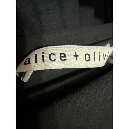 Alice + Olivia Black Halter Sleeveless Crochet Knit Pleated Maxi Dress Size 10