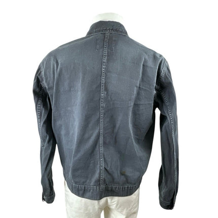 Urban Outfitters Men's Black Washed Zip Up Long Sleeve Denim Jean Jacket Size M