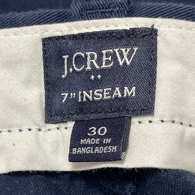 J.Crew 7" Men's Navy Blue Mid Rise Chino Khaki Straight Casual Mini Shorts 30