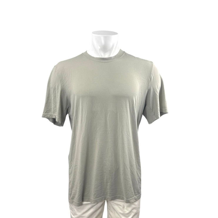 Lululemon Men's Gray Short Sleeve Crew Neck Gym Athletic T Shirt Tee Top Size L
