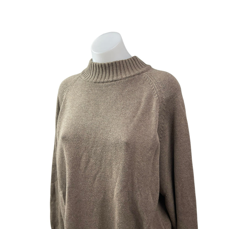 Jeanne Pierre Women's Tan Mock Neck Long Sleeve Sweatshirt Sweater Top Size 1X