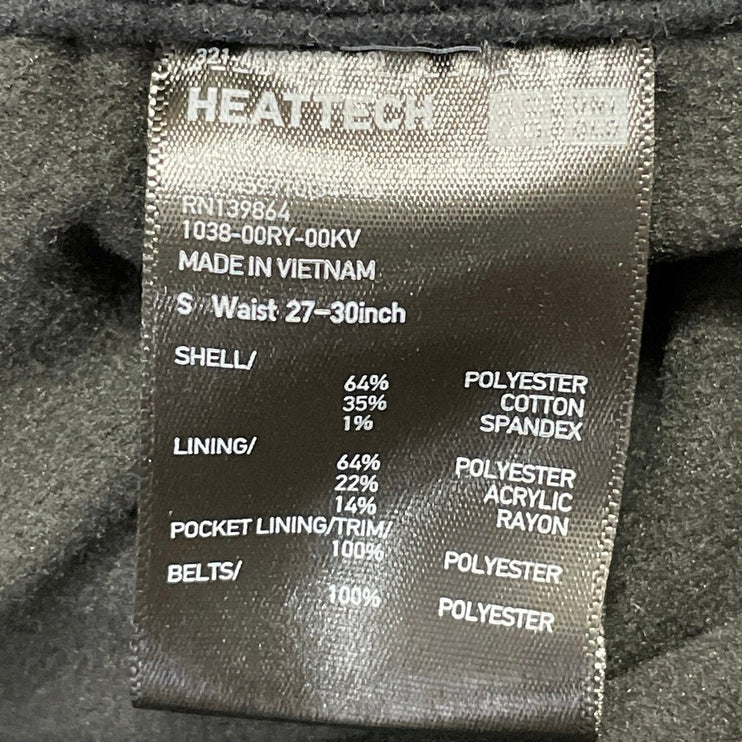 Uniqlo Heat Tech Unisex Black High Rise Chino Khaki Straight Trousers Pants S