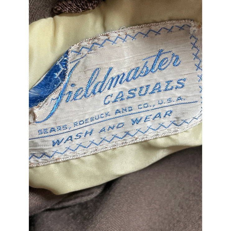 Fieldmaster Women's Brown Collared Long Sleeve Full Zip Bomber Coat Jacket S/M