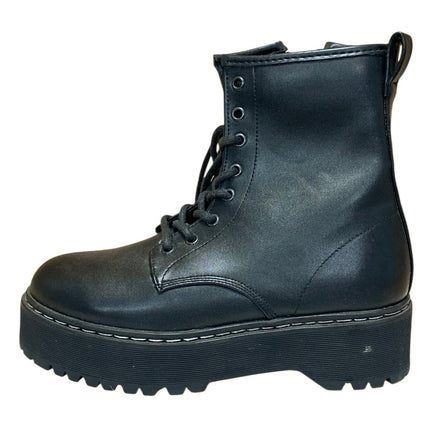 Steve Madden Bettyy Women's Black Lace Up Round Toe Platform Combat Boots Size 9