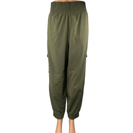 YPB MotionTek Green High Waisted Jogger Tapered Trousers Cargo Pants Size L