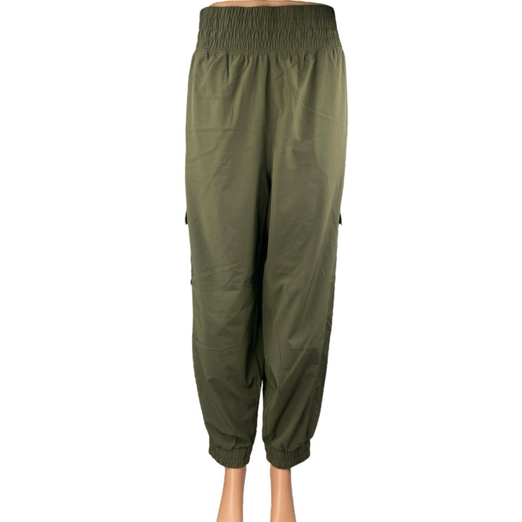 YPB MotionTek Green High Waisted Jogger Tapered Trousers Cargo Pants Size L