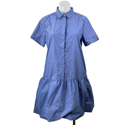 Tuckernuck Martine Bubble Sail Blue Short Sleeves Button Down Mini Shirt Dress M
