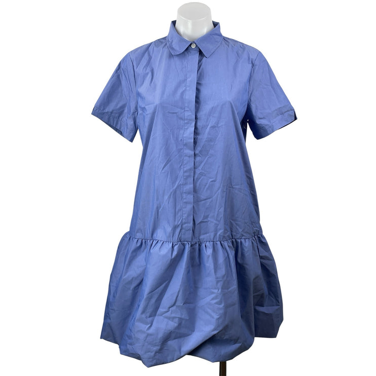 Tuckernuck Martine Bubble Sail Blue Short Sleeves Button Down Mini Shirt Dress M