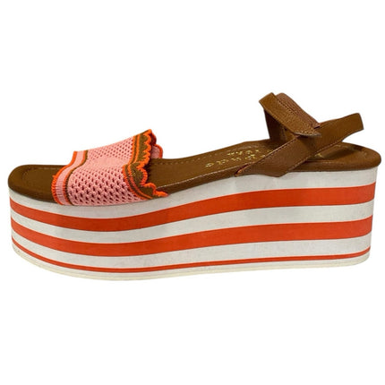 Kate Spade Women's Pink High Rise Sling Back Paltform Wedge Sandals Size 10