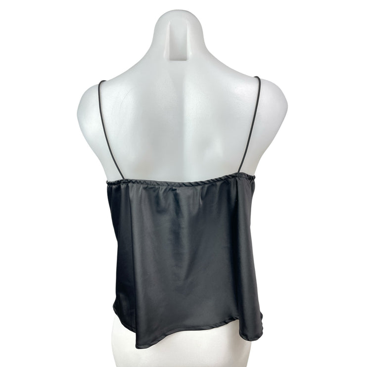Princess Polly Black Silk Satin Sleeveless Twist Front Cami Camisole Tank Top 10