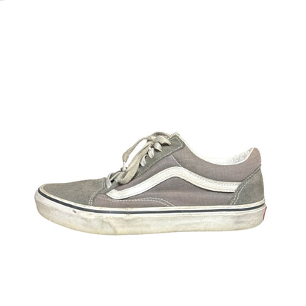 VANS Old Skool Womens Gray White Suede Lace Up Low Top Sneakers Shoes Sz M7 W8.5