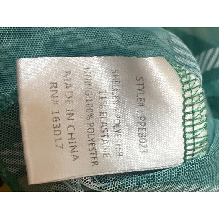 Princess Polly Green Plaid Bow Mesh Semi Sheer Cami Bustier Tank Crop Top Size 4