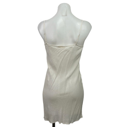 Maje Silky Satin Lace V Neck Sleeveless Mini Camisole Tank Shift Slip Dress 34
