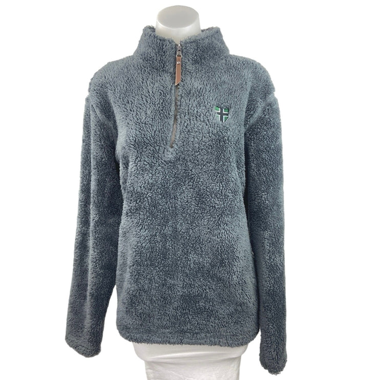 Charles River Men's Blue Sherpa Fleece 1/4 Zip Long Sleeve Pullover Sweatshirt L