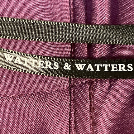 Watters & Watters Purple Short Sleeve Ruched Bridesmaid Maxi Gown Dress Size M