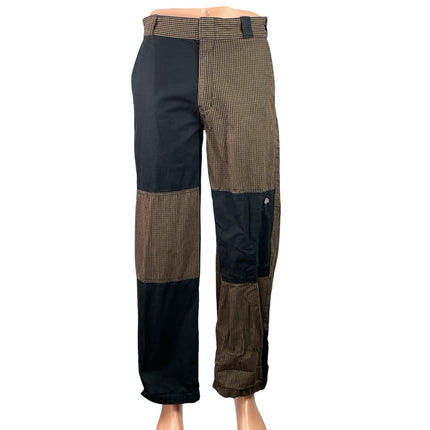 Dickies Miltonvale Brown Black Colorblock Patchwork Straight Utility Pants Sz 30